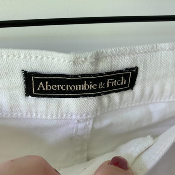 Abercrombie & Fitch White Denim Shorts - Picture 2 of 4